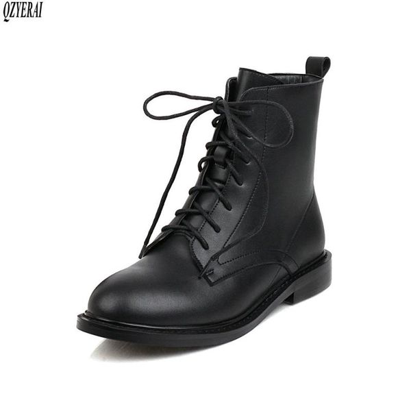 

qzyerai black beige riding boots female boots fashion lace-up women's autumn winter women's shoes size 34-43