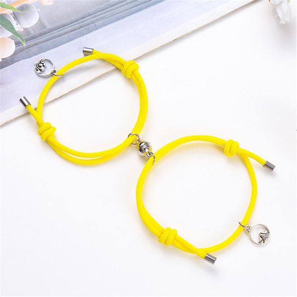 

mkendn couples bracelets friend attract women men bracelet red blue rope weaving magnet attract long-distance love jewelry bbydhi