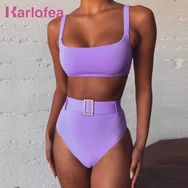 

karlofea lady casual two piece swimsuit fashion metal buckle high waist short beachwear summer swim wear beach vacation outfits1, White;black