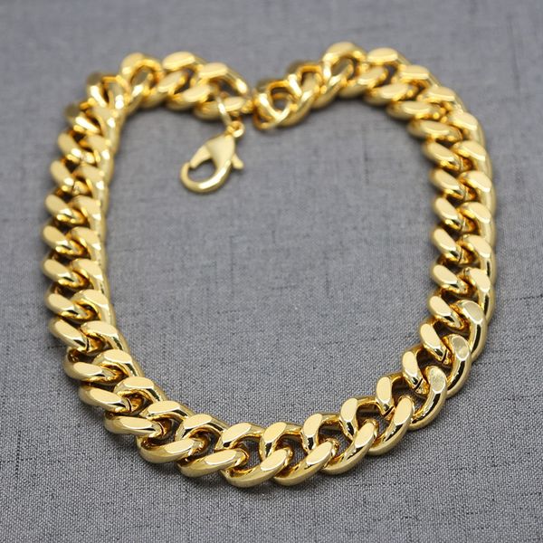 

quality goods 1.8cm wide 46cm long hiphop cuban link chain hip hop large necklace, Golden;silver