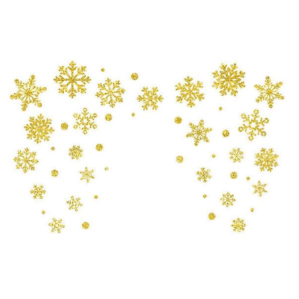 

рождественские снежинки пвх стены наклейки рождественские стороны окно стекло diy украшение новогоднее золотой порошок порошок 45x60см магаз