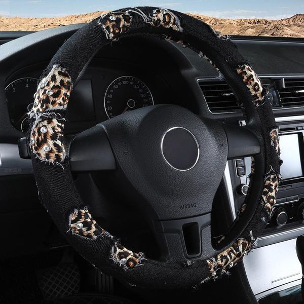 

auto accessories car steering wheel cover 38cm micro fiber weaving braid on the steering-wheel cover with and thread1