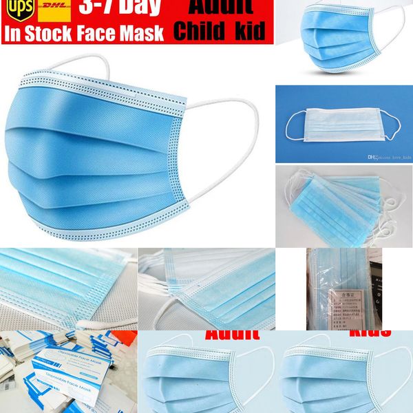 

box 3-ply disposable face masks with mouth dhl mask breathable for blocking dust air anti-pollution mask for kids child boynncp