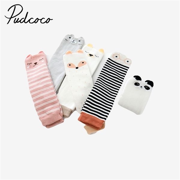 

pudcoco baby socks cartoon autumn winter warm leg warmers striped infant anti-slip knee pad for kids y201009, Pink;yellow
