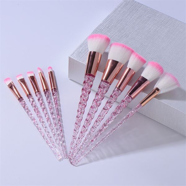 

unicorn makeup brush suit thickened aluminum tube brushes plastic cement crystal spiral handle cosmetic accessories 9ch b2