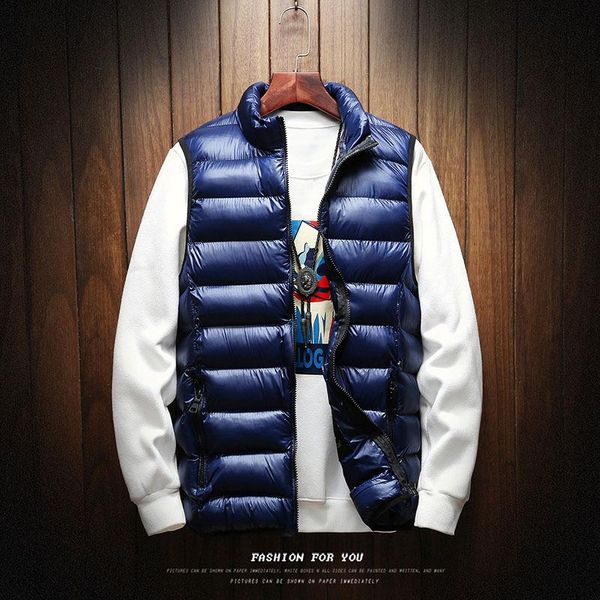 

main push big goods 2020 autumn and winter waistcoat men's guapai solid color large size thin down cotton men's outerwear fashio, Black;white