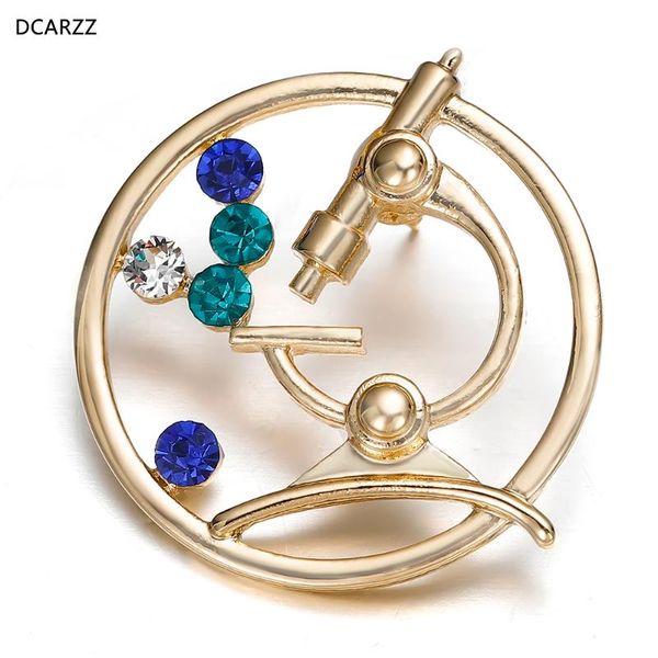 

dcarzz crystal pin brooch microscope punk jewelry gift biology chemistry student graduation gold pins women gift, Gray