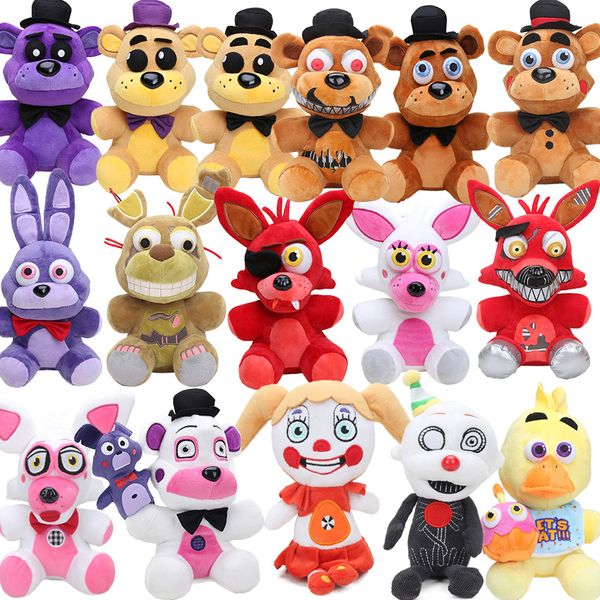 

25cm plush toys five nights at freddy's golden bear nightmare cupcake foxy balloon boy clown stuffed dolls random blind box