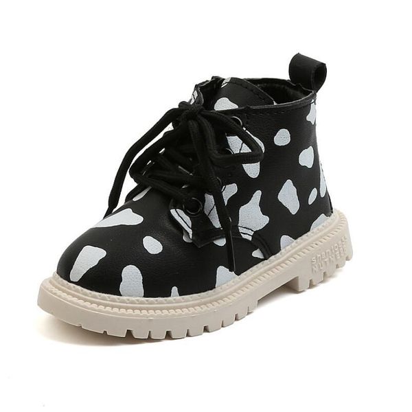 

2020 children shoes boots for child martin boots for boys pu leather waterproof winter kids snow shoes girls boots size 21 30 wmtwdv, Black