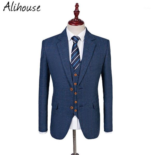 

custom made wool blue herringbone retro gentleman style men's suits tailor suit blazer suits for men 3 piece (jacket+pants+vest)1, White;black