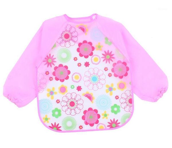 

hair accessories baby toddler cartoon overalls waterproof long sleeve bibs children kids feeding smock apron eating clothes burp cloths 18 s, Slivery;white