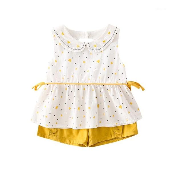 

baby girls clothes sets 1-3 years summer sleeveless t-shirt shorts pants toddler girls cute outfits kids clothing for baby1, White
