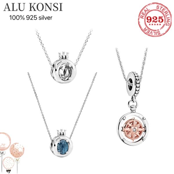 

fit original luxury 925 sterling silver authentic pan necklace for women rose gold fashion jewelry wedding gift q0531