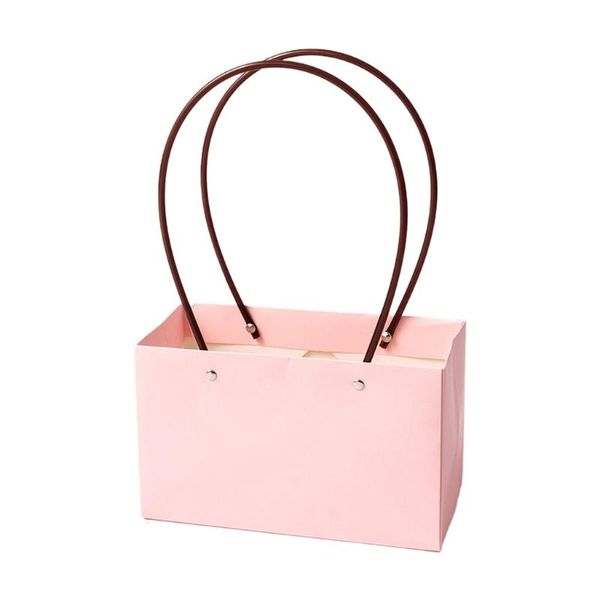 

gift wrap 10 pcs kraft paper flower bags with handle, waterproof party bag