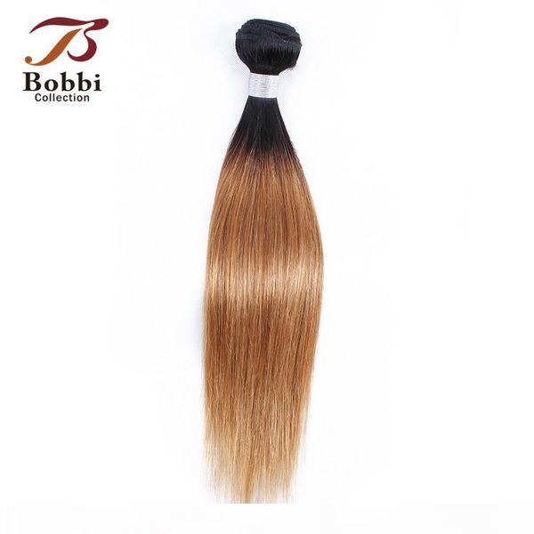 

brazilian virgin hair weave bundles straight ombre honey blonde color 1b 27 two tone 1 bundle 10-24 inch remy human hair extensions, Black