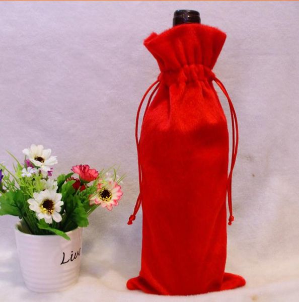 

1 шт. творческий красный санта-клаус подарочные сумки рождественские красные винные крышка бутылка бутылка обеденный стол для вечеринки рожд