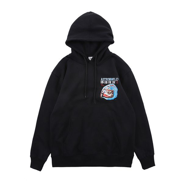 

men's hoodies & sweatshirts astroworld hoodie men women twist printed fashion hip hop oversized pullover, Black