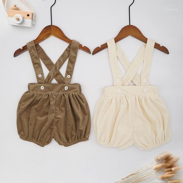 

newborn baby rompers fall corduroy boys girls infant kids sleeveless overall bloomers jumpsuit lovely strap fashion solid outfit1, Blue