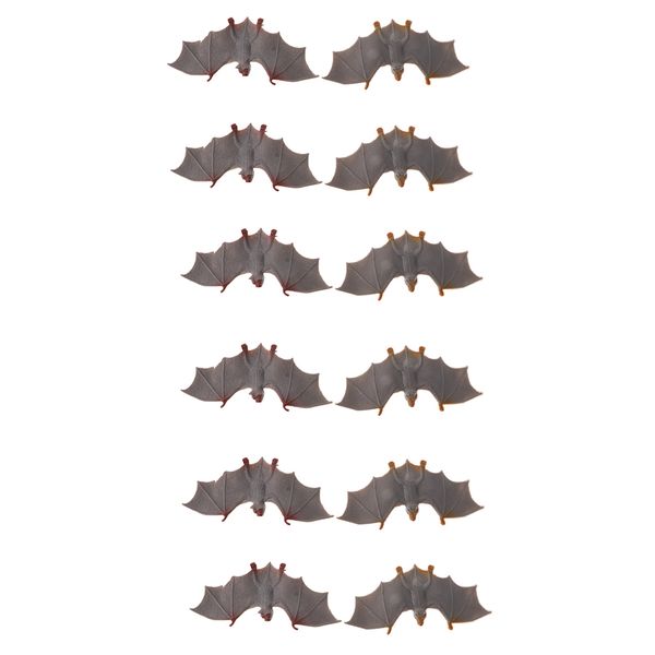 

12 pieces plastic flying animal model grey bat toys kids birthday presents home decoration