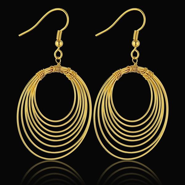 

dangle & chandelier vintage bohemia long ear coil gold earrings for women ethnic charm jewelry fashion accessories, Silver