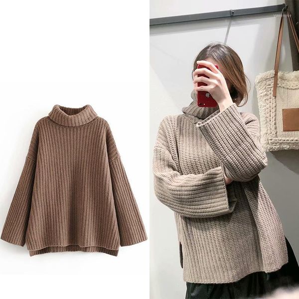 

2019 autumn and winter warm knitted sweaters 2019 ladies o-neck solid color t pullover casual loose long-sleeved sweater1, White;black