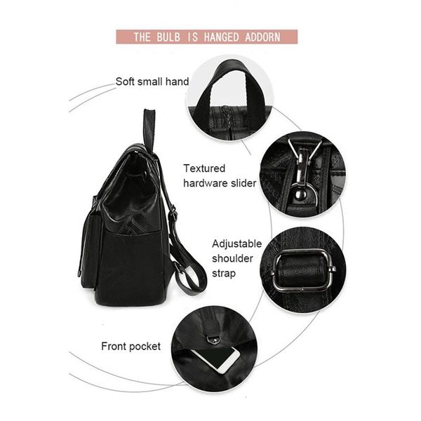 

ladies shoulder bags girls leather school bags female students shoulder bags women backpacks black