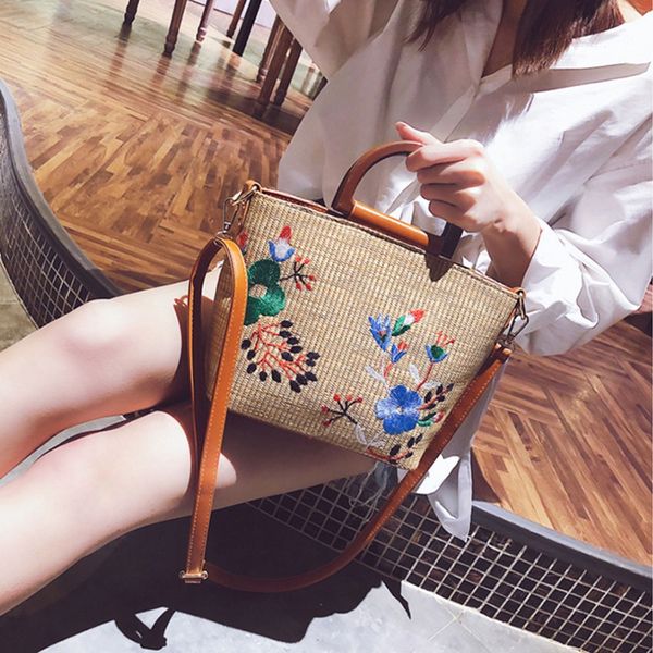 

handbag women's designer big tote bag braided embroidery flower shoulder bag large capacity luxury handbags women bags designer