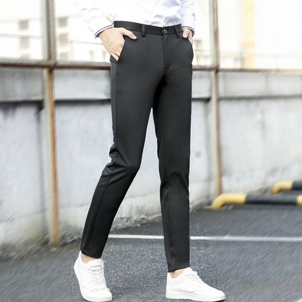 

men's fashion casual slim straight waist sports pants, Black