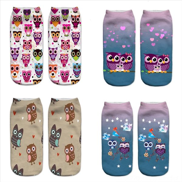 

z1pxi printed xmas elastic sock christmas designer socks owl merry shoe socks spring autumn winter animal print, Black