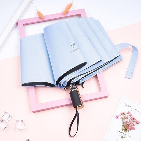 

japanese rain umbrella sun protection three fold parasol women black coating uv windproof umbrella waterproof adults u5b205 bbyusx sweet07