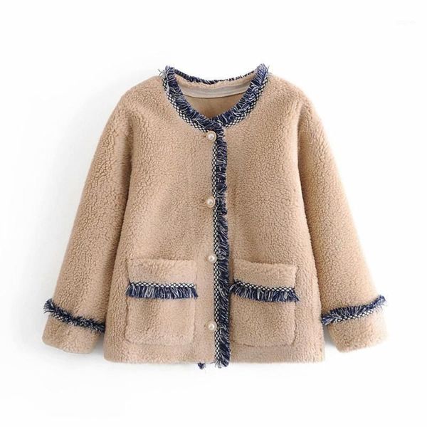 

2020 new autumn women jacket button pockets o-neck long sleeve coat fashion outerwear women clothes1, Black;brown