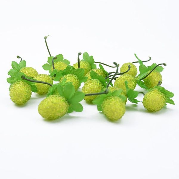 

10 шт. подделка шелковица клубничный лист diy подарки коробка рождественские ремесло материалы свадебные свадебные брошь домой украшения акс