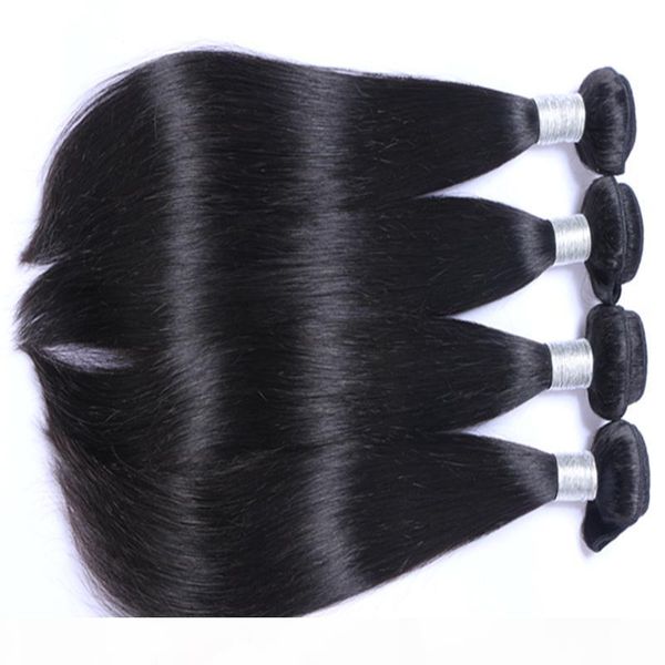 

r hair extensions straight hair weaves brazilian malaysian peruvian indian human virgin hair bundles can be dye ombre, Black