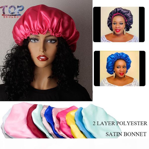 

blank stock женщины silky bonnet высокая резинка обложка волос комфортное night sleep bonnet ladies soft satin hat волос бонеты t200620