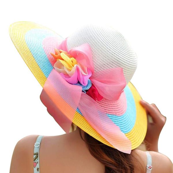 

wide brim hats fashion vintage beach sun caps for women casual spring summer straw large berets boina casquette girls, Blue;gray