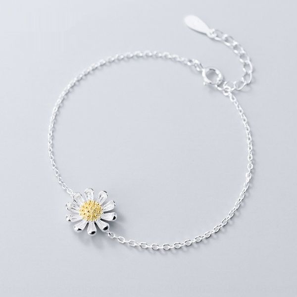 

eloge s925 silver bracelet female korean version fashionable small fresh flower sweet girl heart bracelet jewelryjewelry jewelrychrysanthemu, Golden;silver