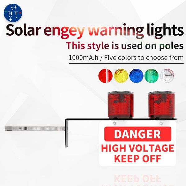

traffic light solar warning pole support obstruction street fence signal1