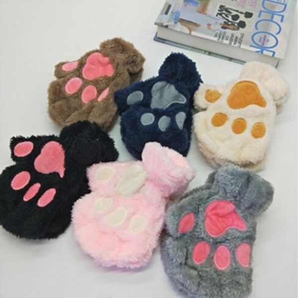 

baby fingerless gloves lovely pet bear paw gloves halloween party fashion women warm mittens cosplay accessories wy389w, White