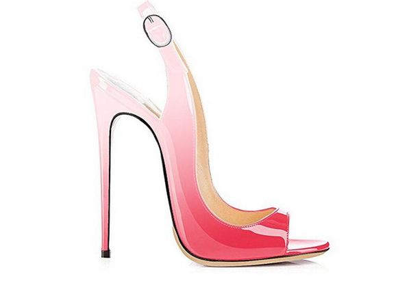 

designer fish mouth open toe blue high heels leather summer sandals metal outfit xuan women's shoes banquet women's high-heeled sa, Black