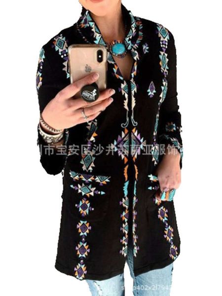 

2020 new women's autumn and winter loose casual long sve medium length shirt, Black