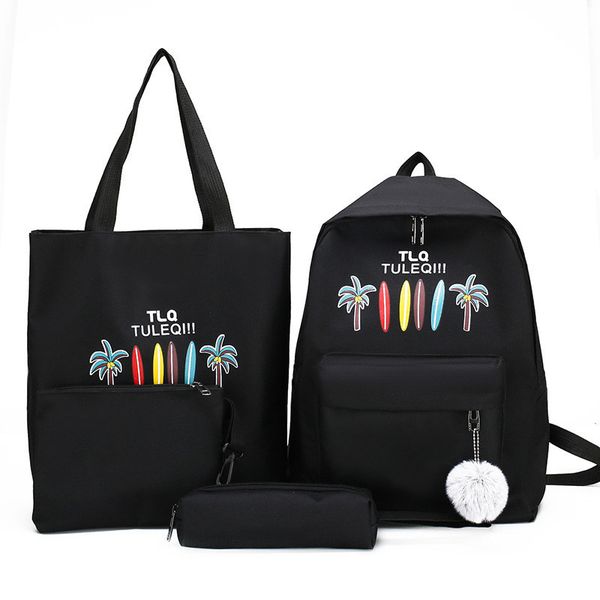 

4pcs/set women school backpacks schoolbag for teenagers girls student book bag kid mochilas sac a dos y0125