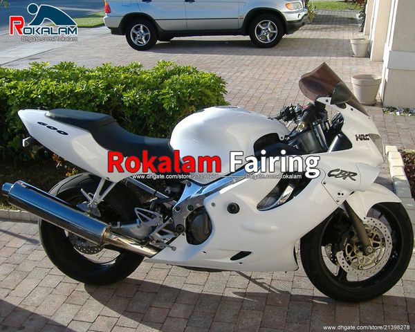 

customize bodywork fairing kits for honda cbr600f4 cbr600 f4 cbr 600 600f4 99 00 1999 2000 full white road fairings (injection molding)