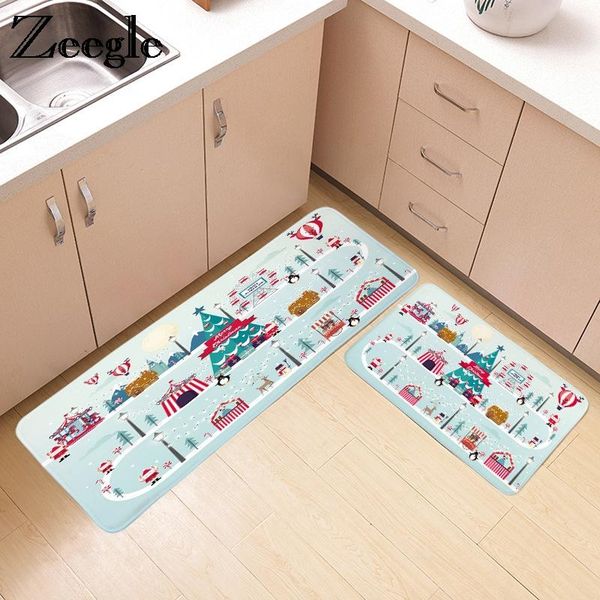 

zeegle christmas kitchen carpet home dercor floor mat living room rugs anti-slip mats bedroom entrance door mats outdoor