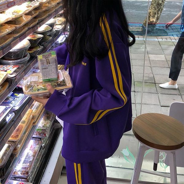 

3 colors spring autumn women sets zip sweatshirt +long straight pants preppy style women tracksuits clothing set (x8641, Gray