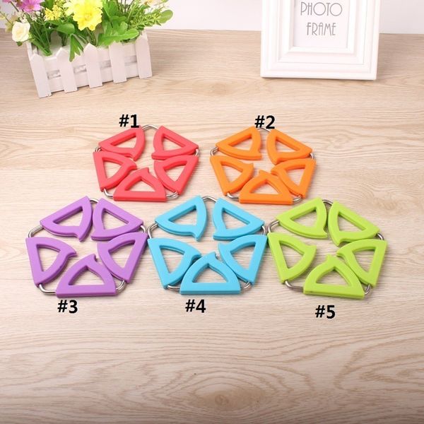 

table mat silicone placemats peach blossom shaped stainless steel pot coasters mats home accessories kitchen 6 nvf1m