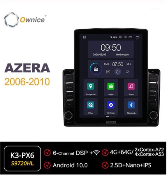 

nano vertical ownice octa 8core android 10.0 car radio 2 din forhyundai azera 2006 - 2010 car auto audio unit spdif 4g lte1