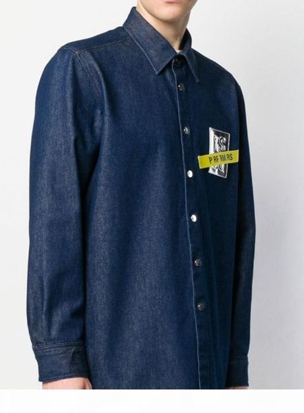 

fashion-raf 19ss simons silver label decoration big mens designer denim jackets womens couple black long sleeve coat hfssjk182, Black;brown