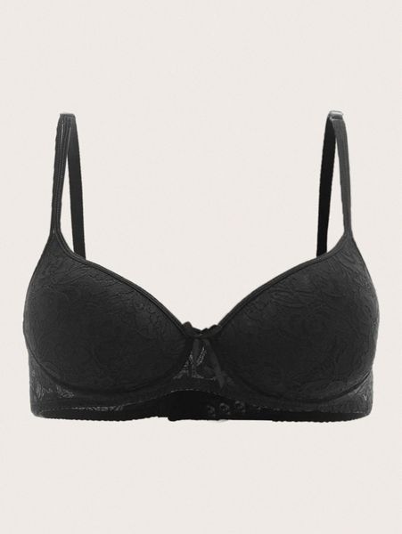 

plus floral lace underwire bra r0tu#, Black;white