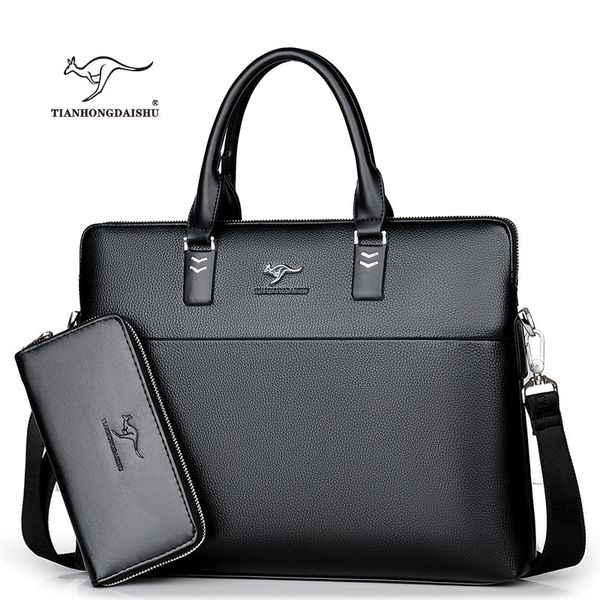

tianhongdaishu men casual briefcase business shoulder leather messenger computer laphandbag men's travel bags handbags