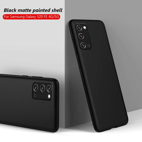 

rfsamsung s20 fe s20 + s20 note 20 ultra a51 a71 s21 plus black matte silicone sheath, soft tpu rear protective shellsw